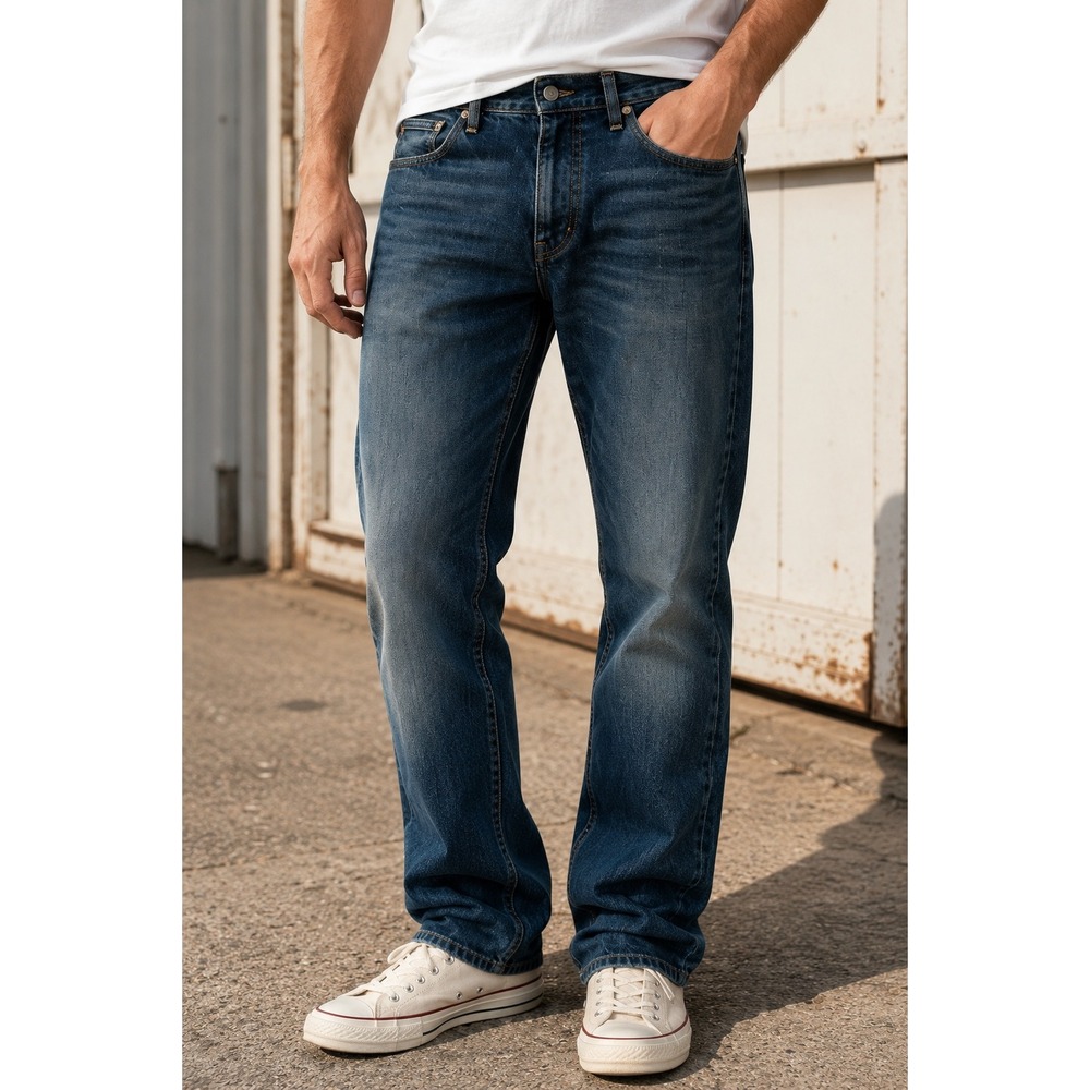 Polo Ralph Lauren Varik Slim Straight Jeans Mens 40x30 Dark Wash Blue Denim